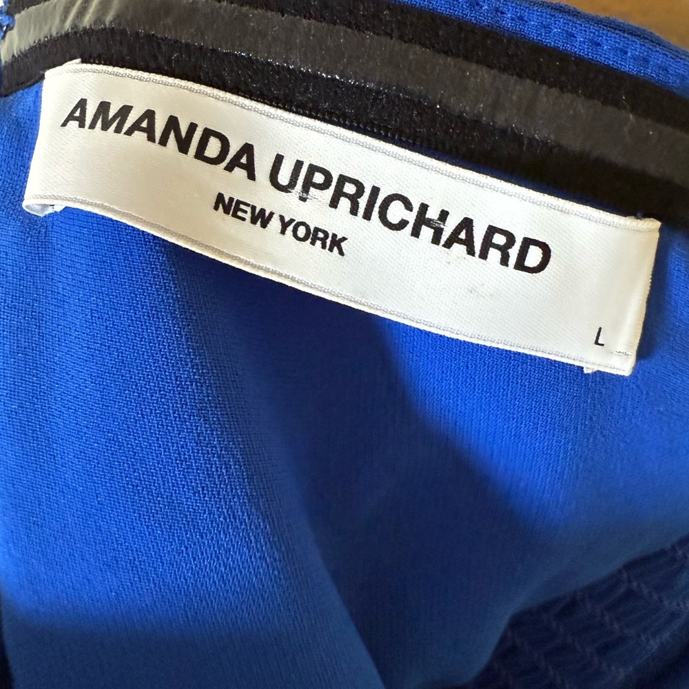 Amanda Uprichard Cobalt Blue Strapless Feather Dress NWOT Size Large - Picture 7 of 8